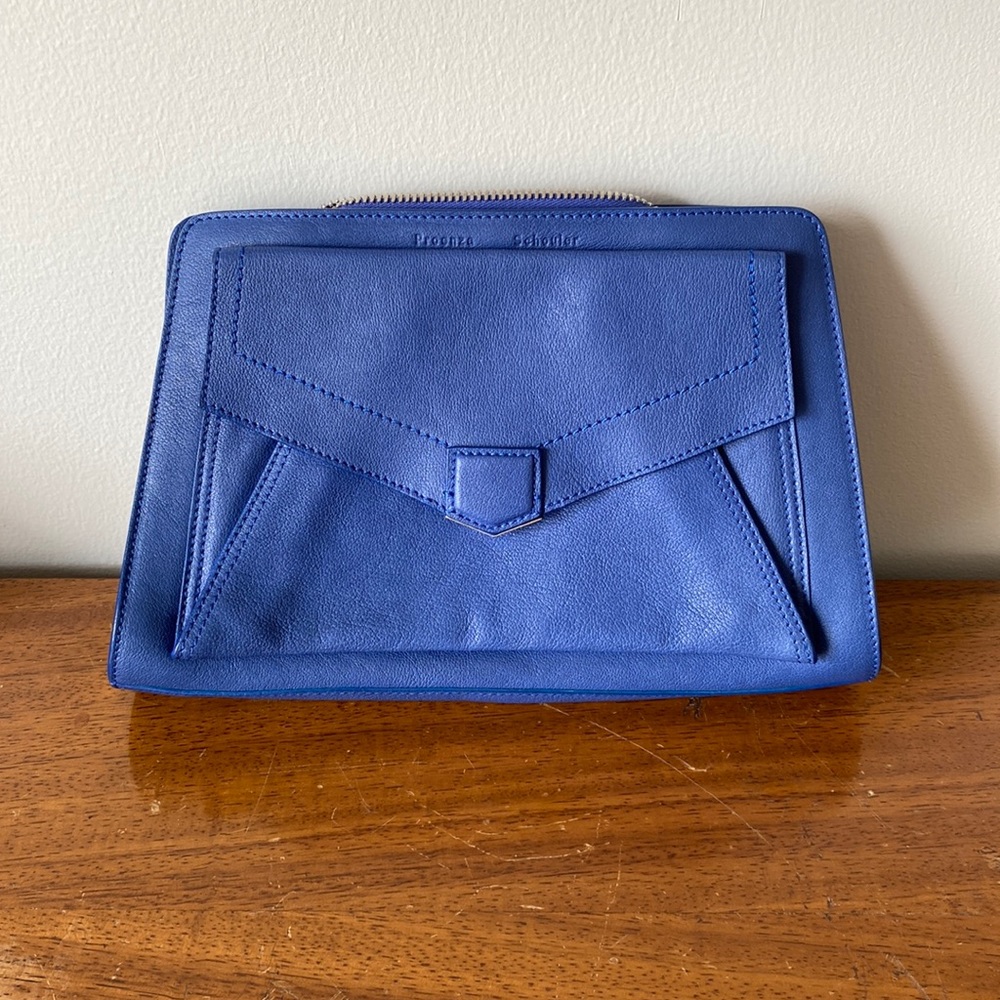 Proenza Schouler blue clutch handbag